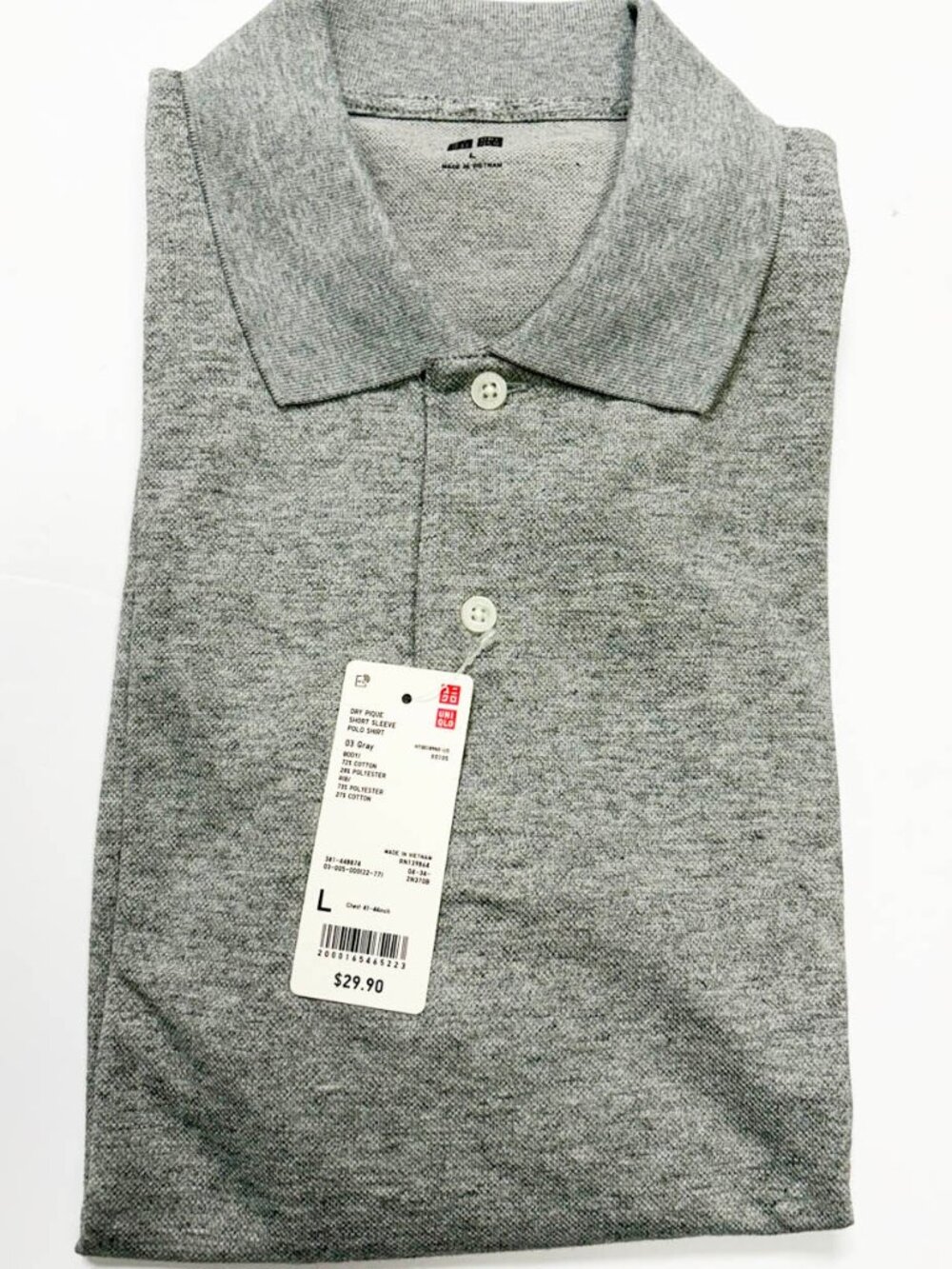 UNIQLO Short Sleeve 100% Cotton Knit Shirt Color Grey, Size Large